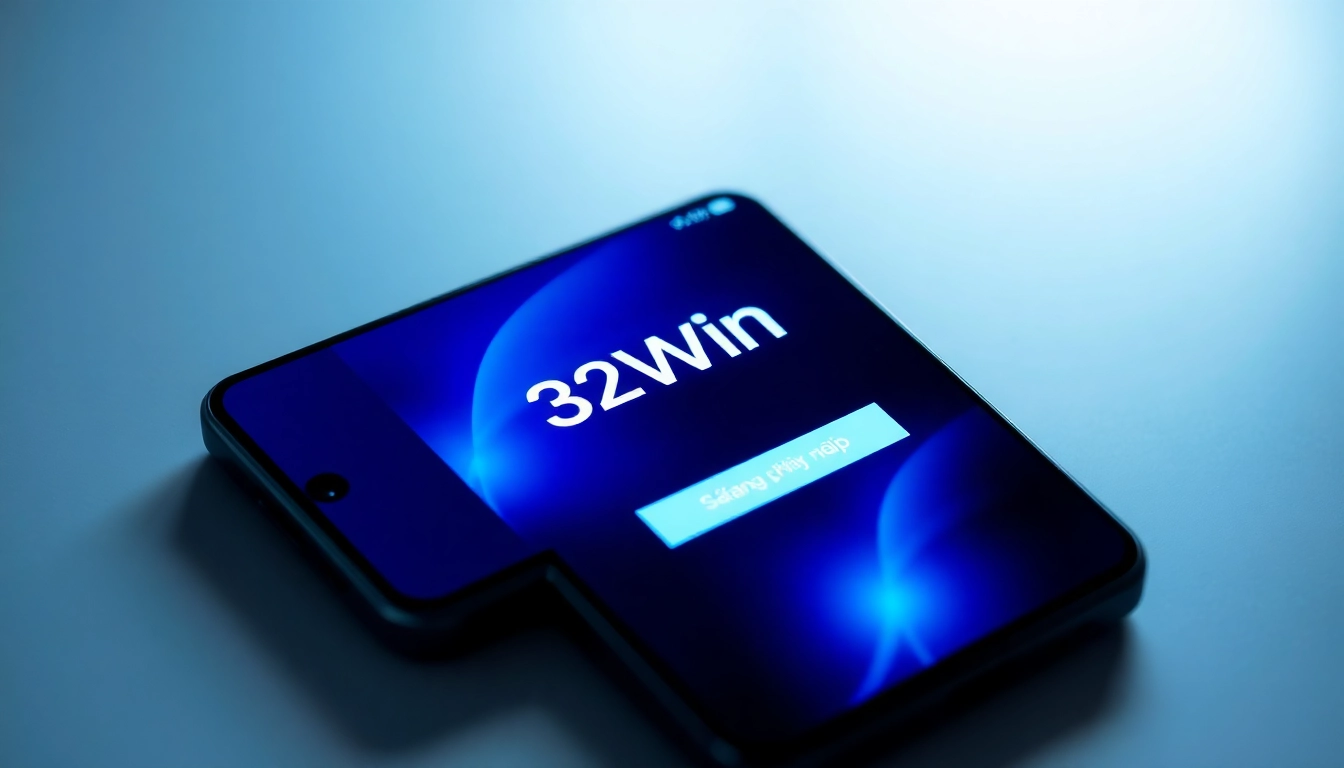 Hình ảnh giao diện đăng nhập 32WIN trên điện thoại di động, thể hiện sự tiện lợi, bảo mật cao, hấp dẫn người dùng