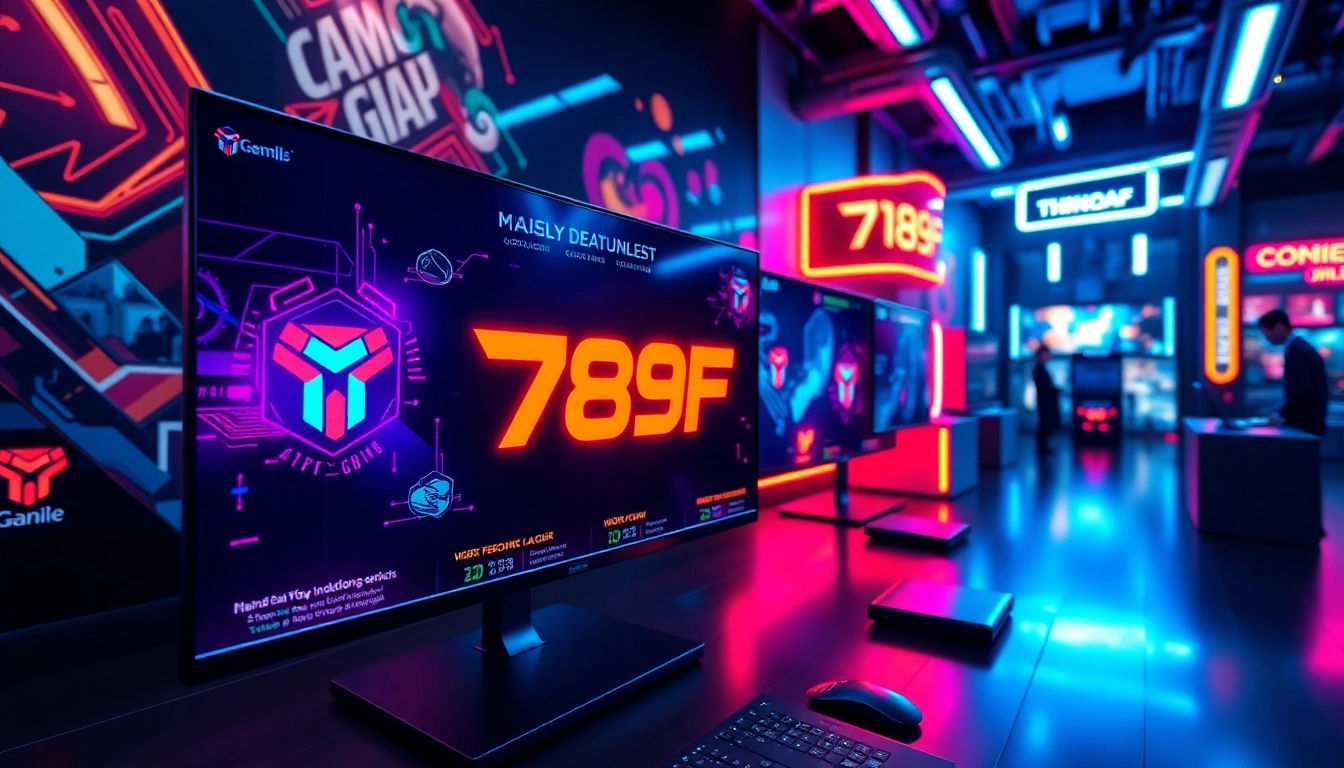 789F online gaming platform interface with vibrant visuals, digital elements, and a futuristic look for user engagement.