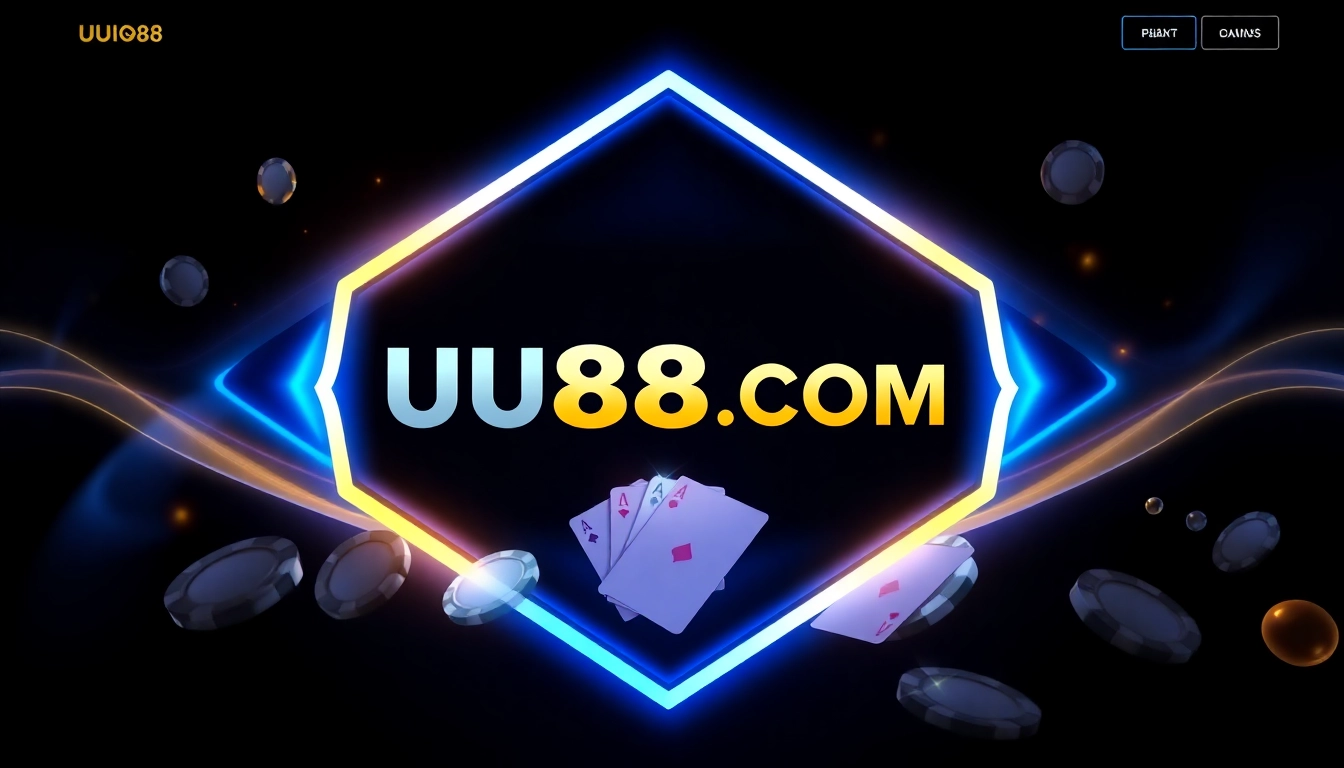 Online casino site homepage for UU88 COM featuring engaging gaming visuals, secure login, and vibrant branding to attract betting enthusiasts.
