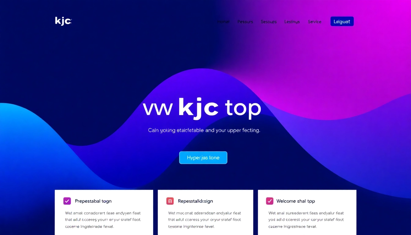 Visit https://kjc1.top/ for a professional website design showcasing a modern layout with vibrant accents and clear navigation for user engagement.