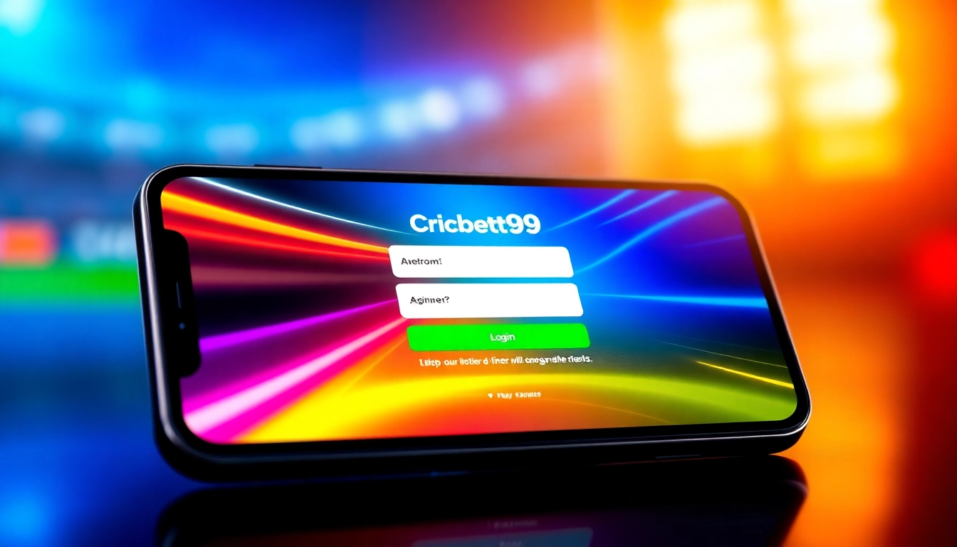Cricbet99 login screen on mobile with user entering credentials for seamless betting experience