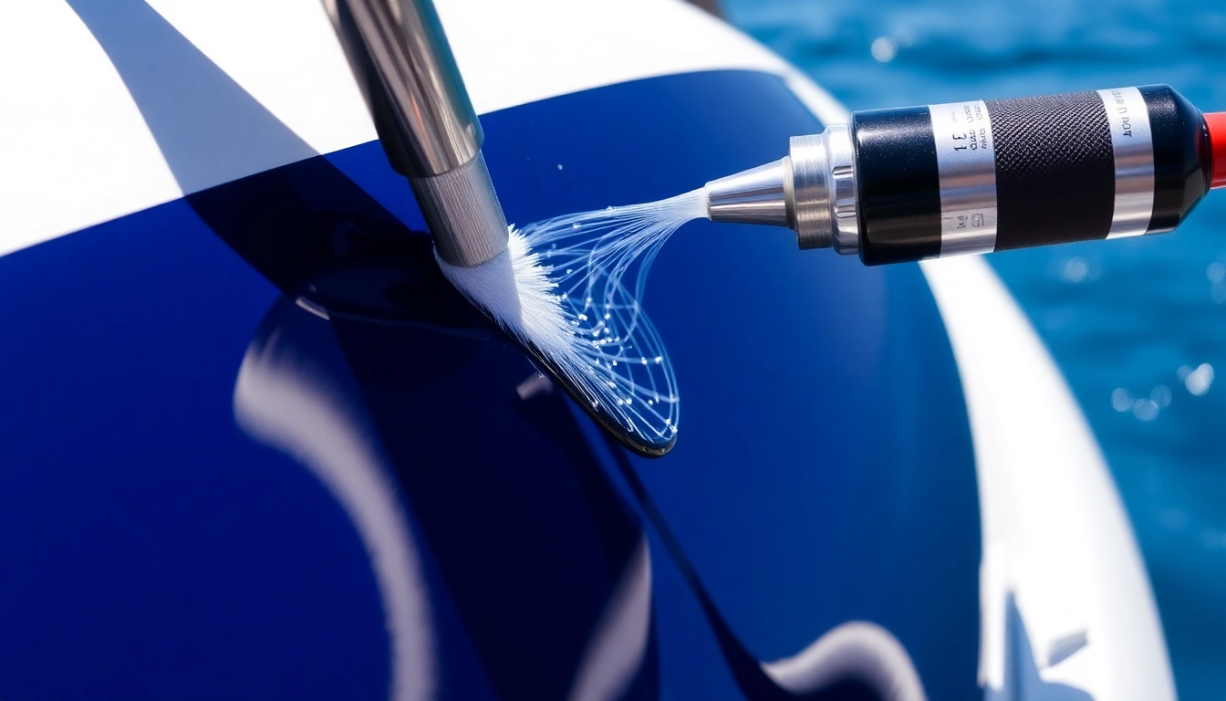 Applying Boots Versiegelung to a boat's gelcoat for long-lasting protection and glossy finish